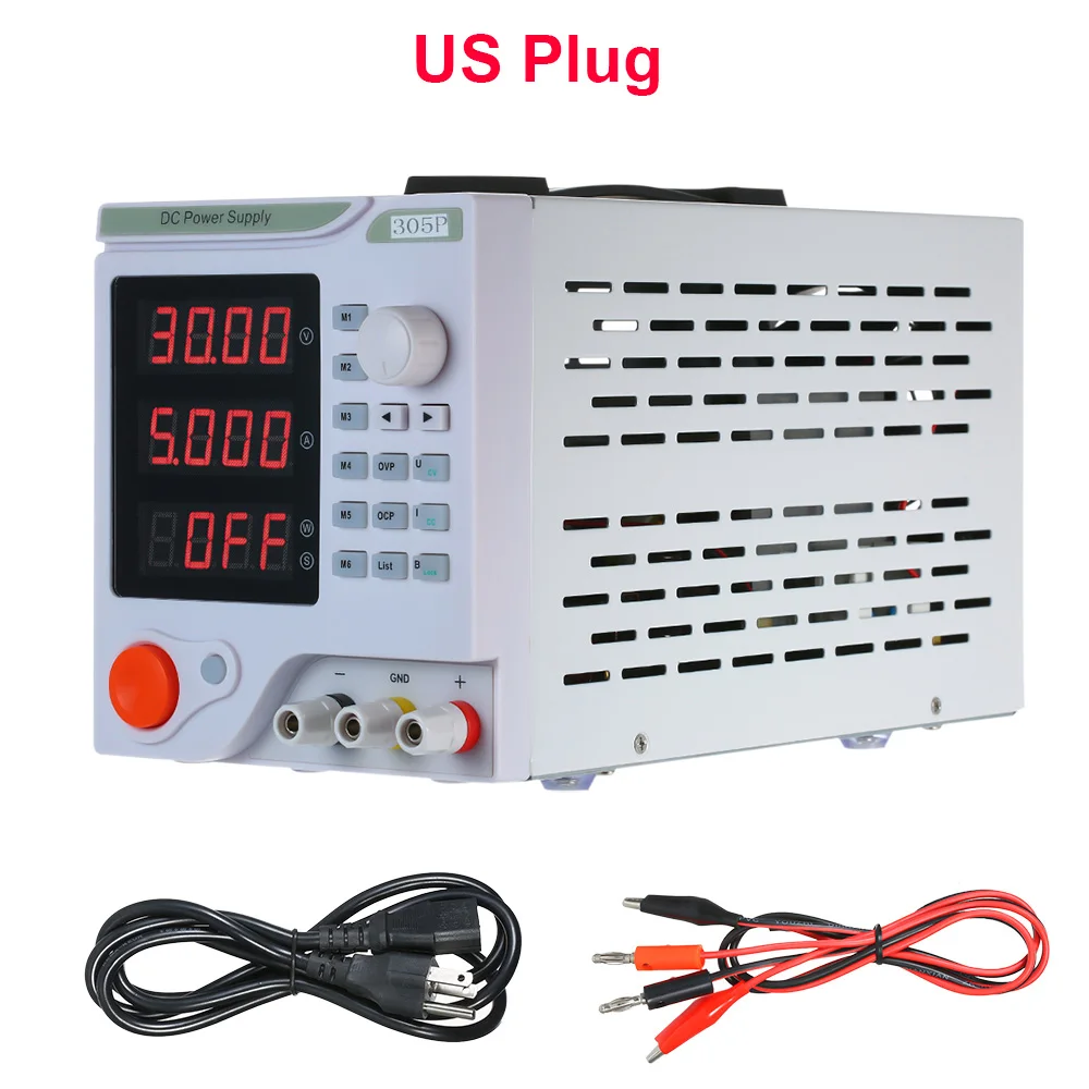 US Plug Программируемый Регулятор напряжения постоянного тока 30 в 5A 150 Вт Регулируемый источник питания 4 цифры дисплей светодиодный импульсный источник питания - Цвет: US Plug