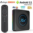 ТВ-приставка X96 X4, Android 11,0, высокопроизводительный процессор Amlogic S905X4 2,45 ГГц, Wi-Fi 8K UHD выход 1000M LAN Bluetooth TV приставка
