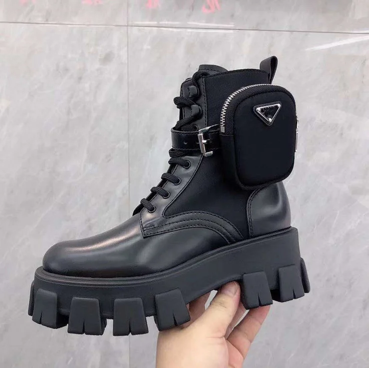 

Women's Martin Boots Autumn Winter Boots Medium Tube Trifle Platform Heighten Fashion Ankle Motorcycle Boots with Packet