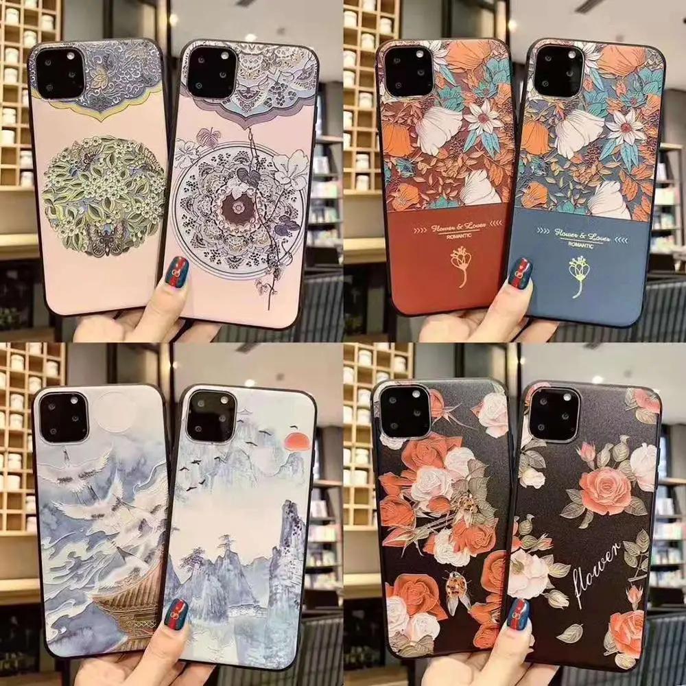 Для iPhone 11 Pro Max чехол для 6 6s 7 8 Plus китайский стиль Женский Матовый Мягкий