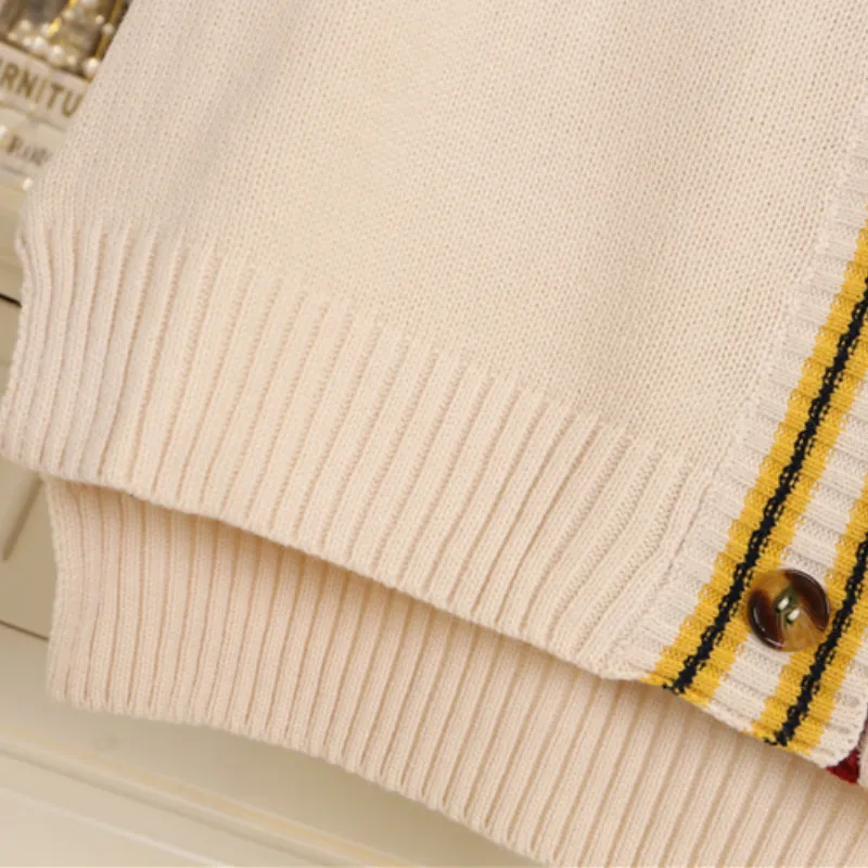 

Vest Women Panelled Loose Casual Sleeveless V-neck Knitted Sweater Fashion Streetwear Simple All-match Open-stitch Preppy-style