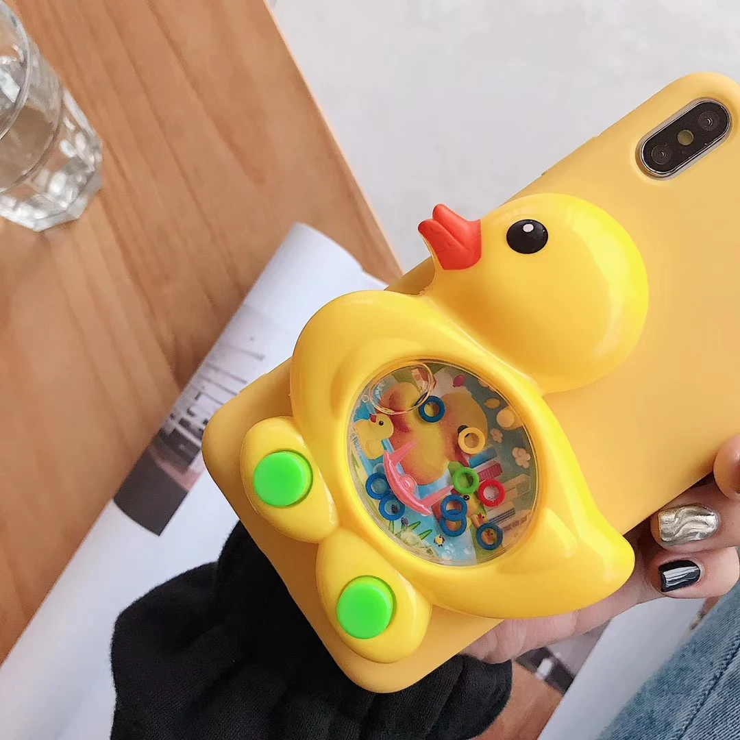 Liquid 3D Game Duck Phone Case For Samsung Galaxy S8 S9 S10e S10 S20 S21 FE S22 Note 8 9 20 Ultra 10 Plus Lite Soft Cover