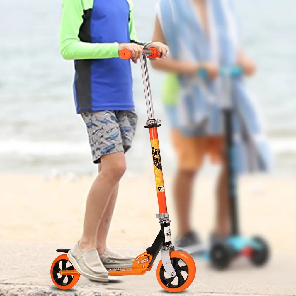 DE 4 регулируемый по высоте алюминиевый сплав складной 2 PU колеса мини детский