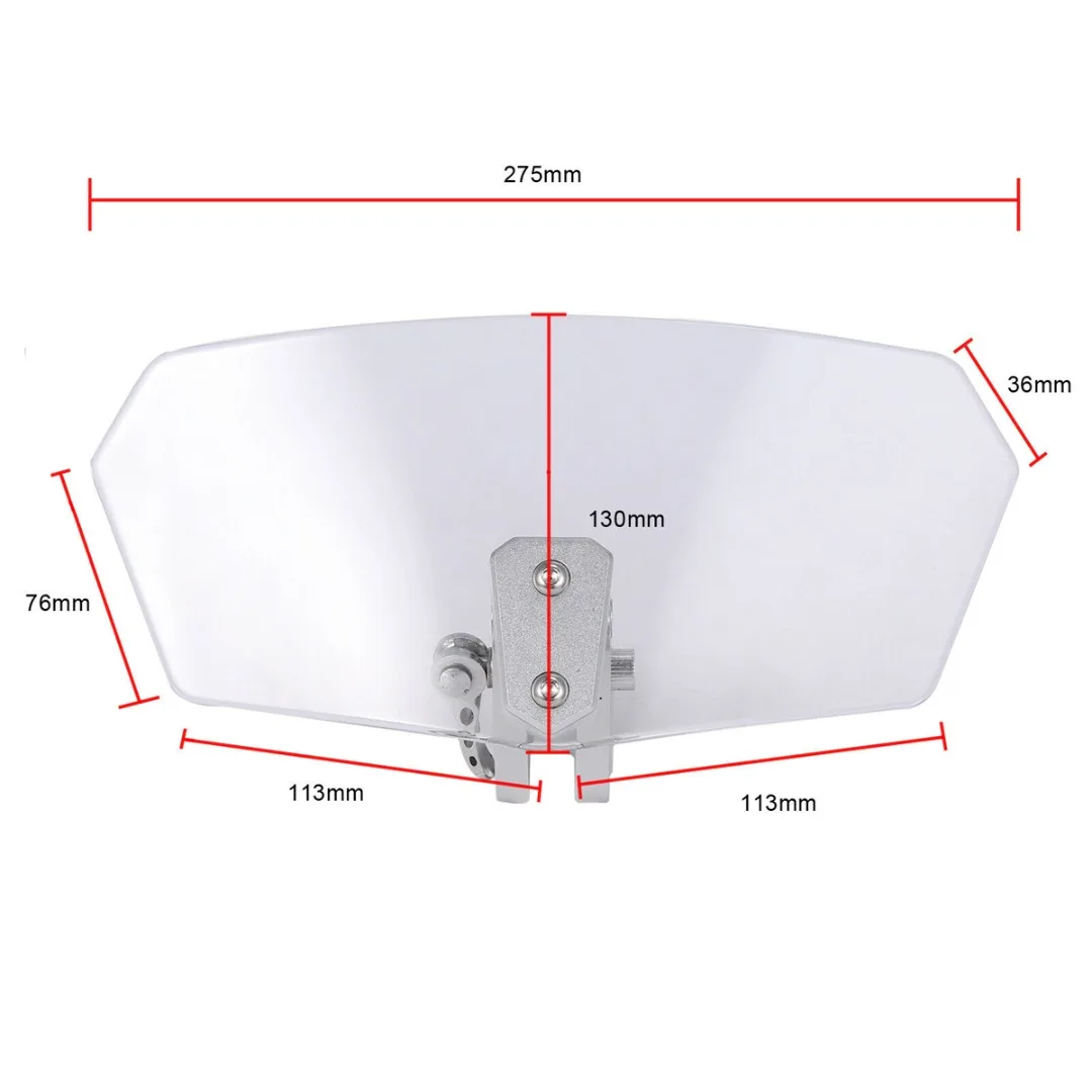 

1pc Clear Resin Motorcycle Scooter Parts Adjustable Clip On Windshield Extension Spoiler Windscreen Air Deflector Accessories