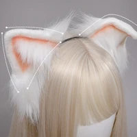 animal anime faux fur kitten wolf ears headband kawaii plush lolita headdress hair hoop cosplay costume party headpiece