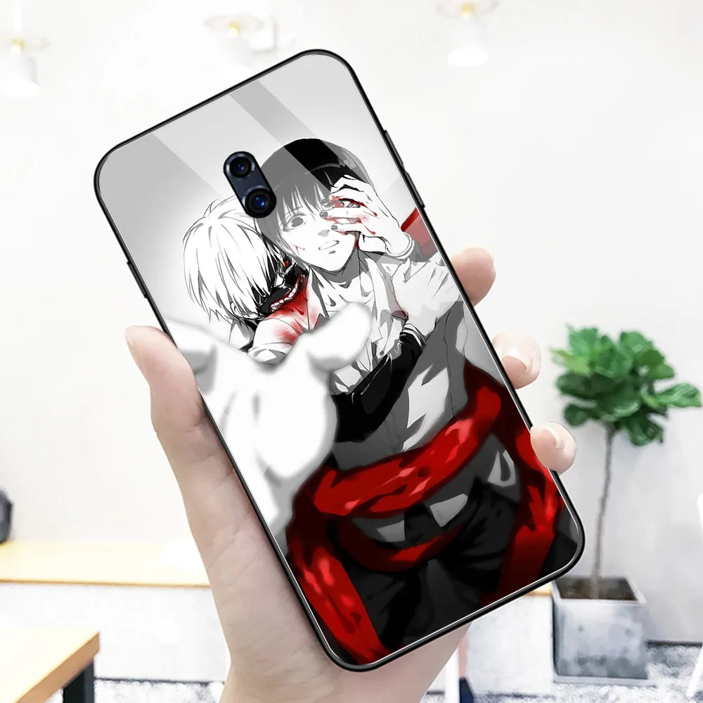 Стеклянная задняя крышка для Oppo R11s plus аниме tokoyo ghouls чехол R9 R9S R11 R11S Plus R17 R15 F9 Pro Find X