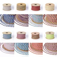 20mroll 2mm handmade colorful cotton braided cords thread crafts twine macrame cord string for bracelet diy jewelry making