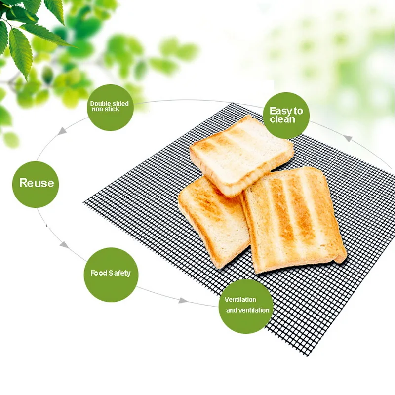 Non-stick Barbecue Grilling Mats High Security Grid Shape BBQ Mat with Heat Resistance 30x40x0.2cm For Outdoor |