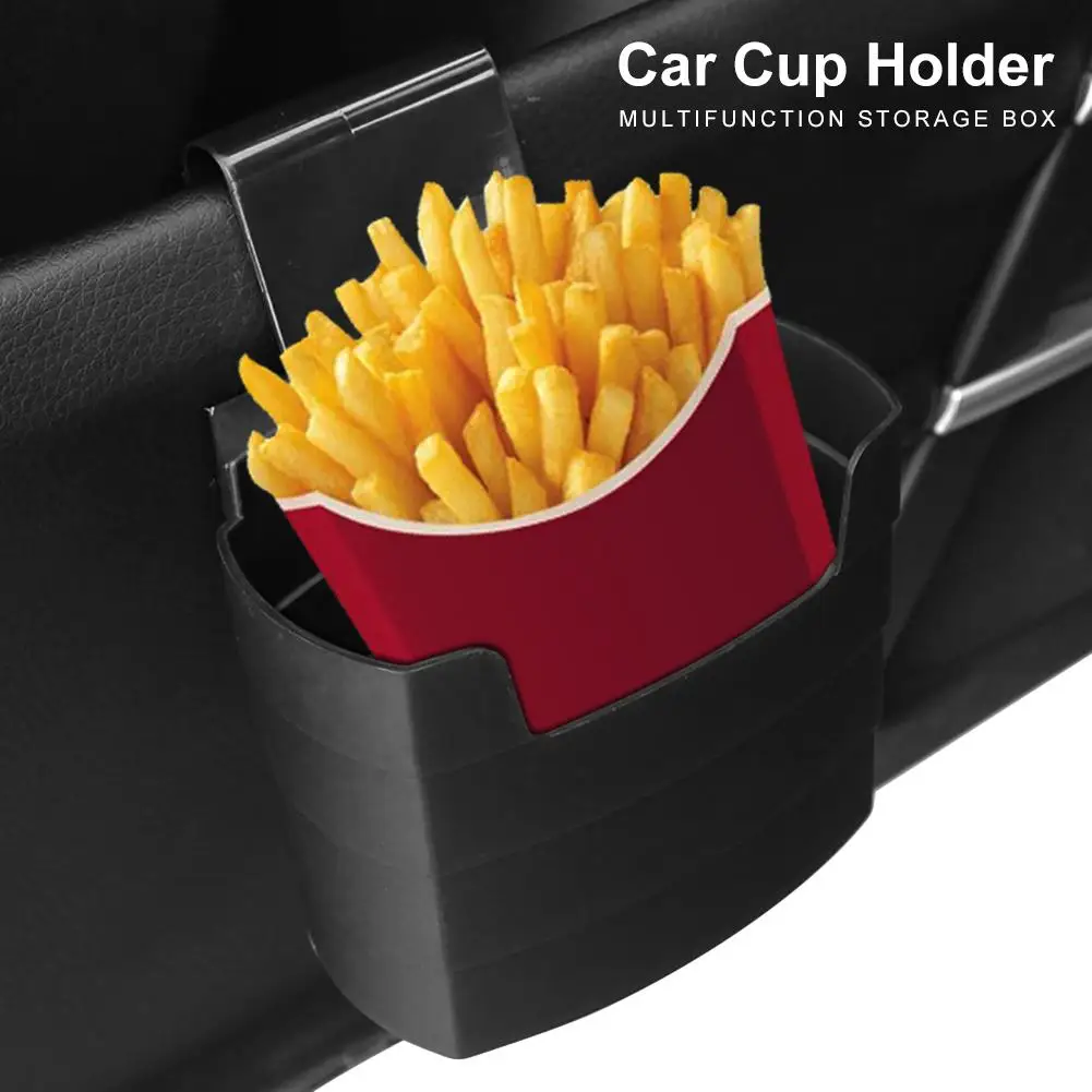 

Car Cup Holder Multi-function Durable Auto French Fries Storage Box with Back Adhesive Car Storage Bucket