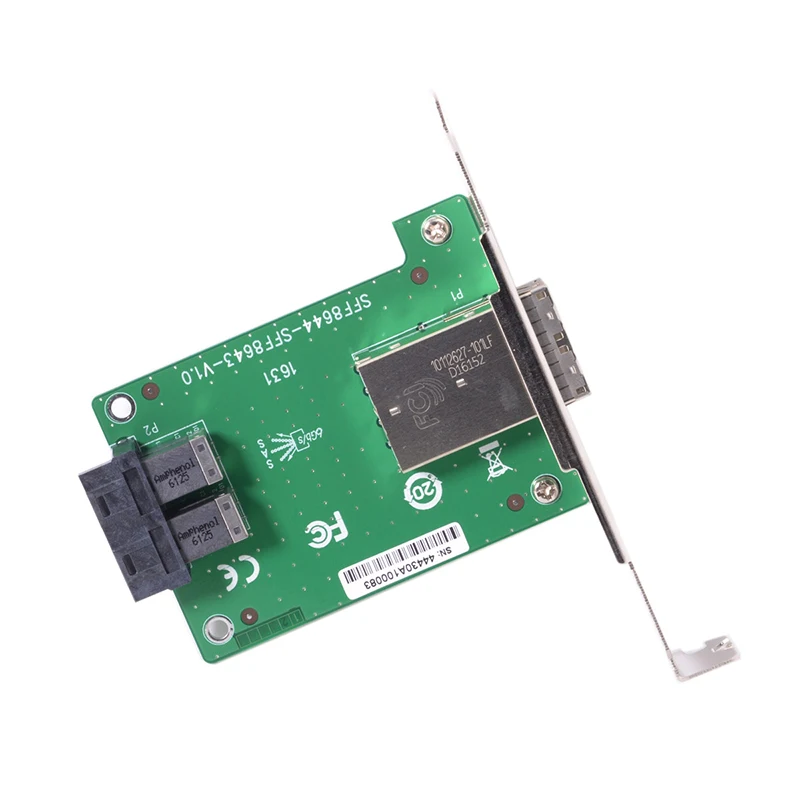 

Dual Ports Mini SAS HD SFF-8644 To Internal SAS HD SFF-8643 PCBA Female Adapter With Low Profile Bracket