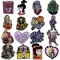bg063 horror movie character hard enamel pin brooch men lapel pin backpack bags cartoon badges gifts fashion jewelry