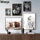 Настенный плакат с животными, Лев, Зебра, слон, сафари, детская Картина на холсте, украшение для детской комнаты