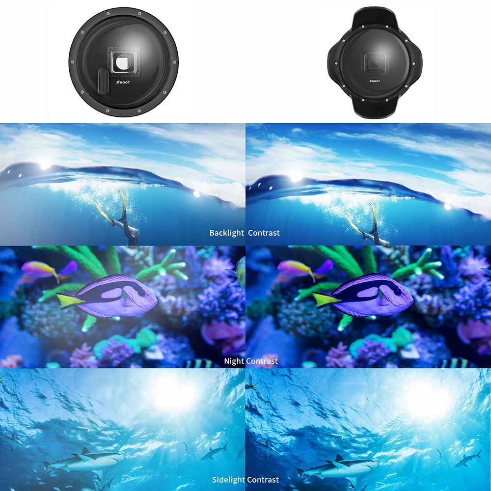 SHOOT 6 дюймов купольный порт для дайвинга GoPro Hero 7 5 Black S Port s Camera с водонепроницаемым