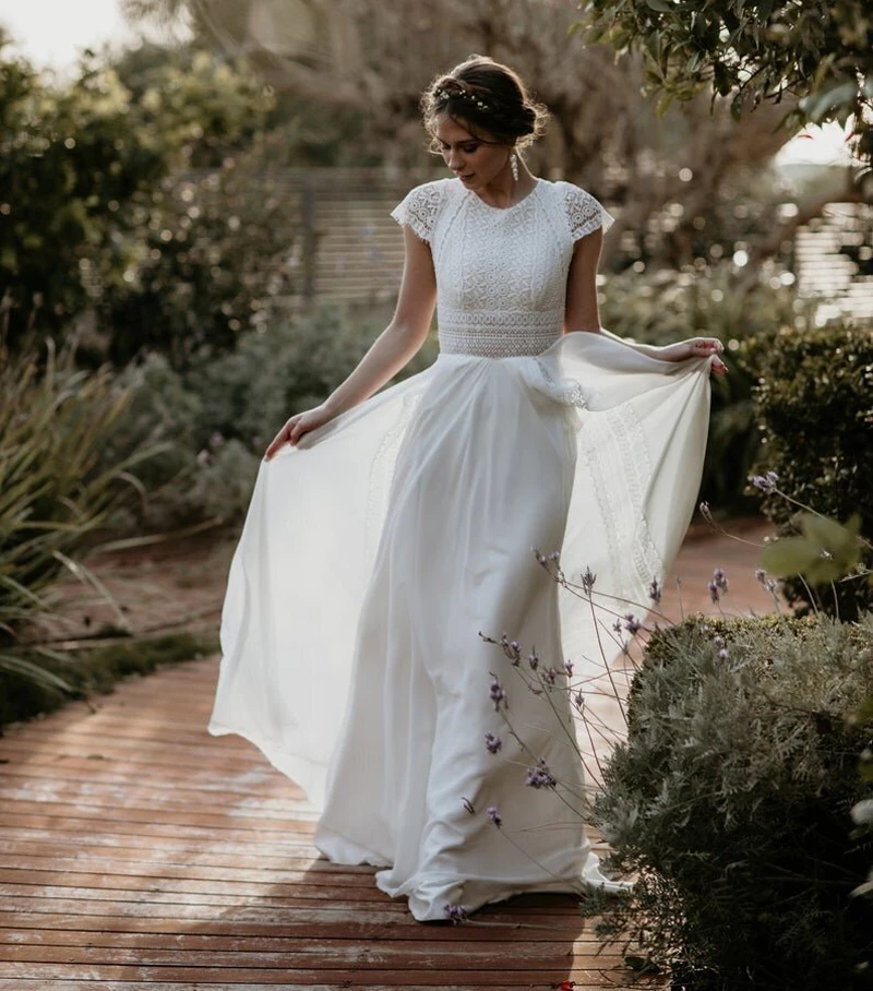 Винтажное богемное свадебное платье Длинные платья невесты в стиле бохо