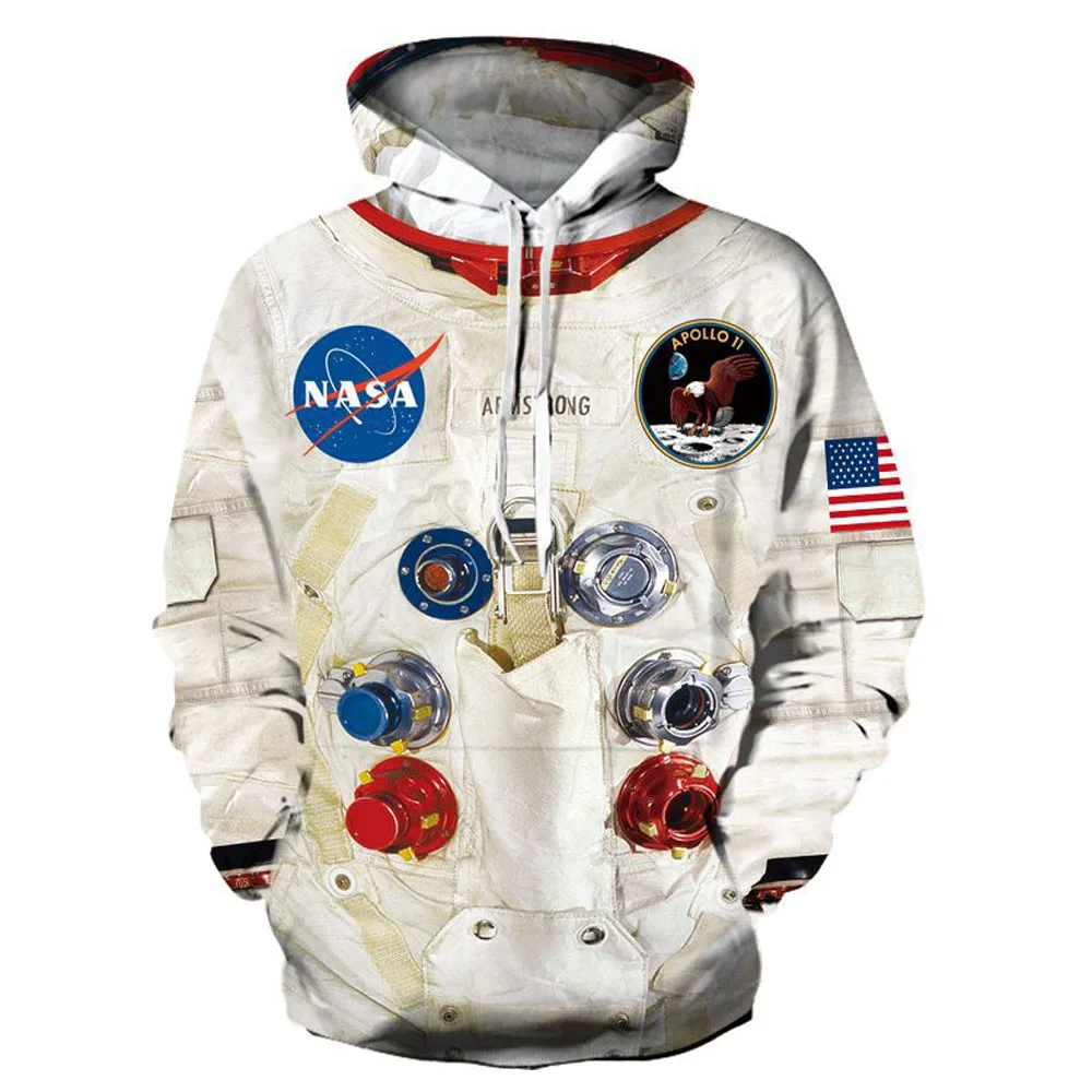 

3D Print Armstrong Spacesuit Hoodies Men/Women Casual Astronaut Spacesuit Unisex Sweatshirts Streetwear Clothes Oversized Coats
