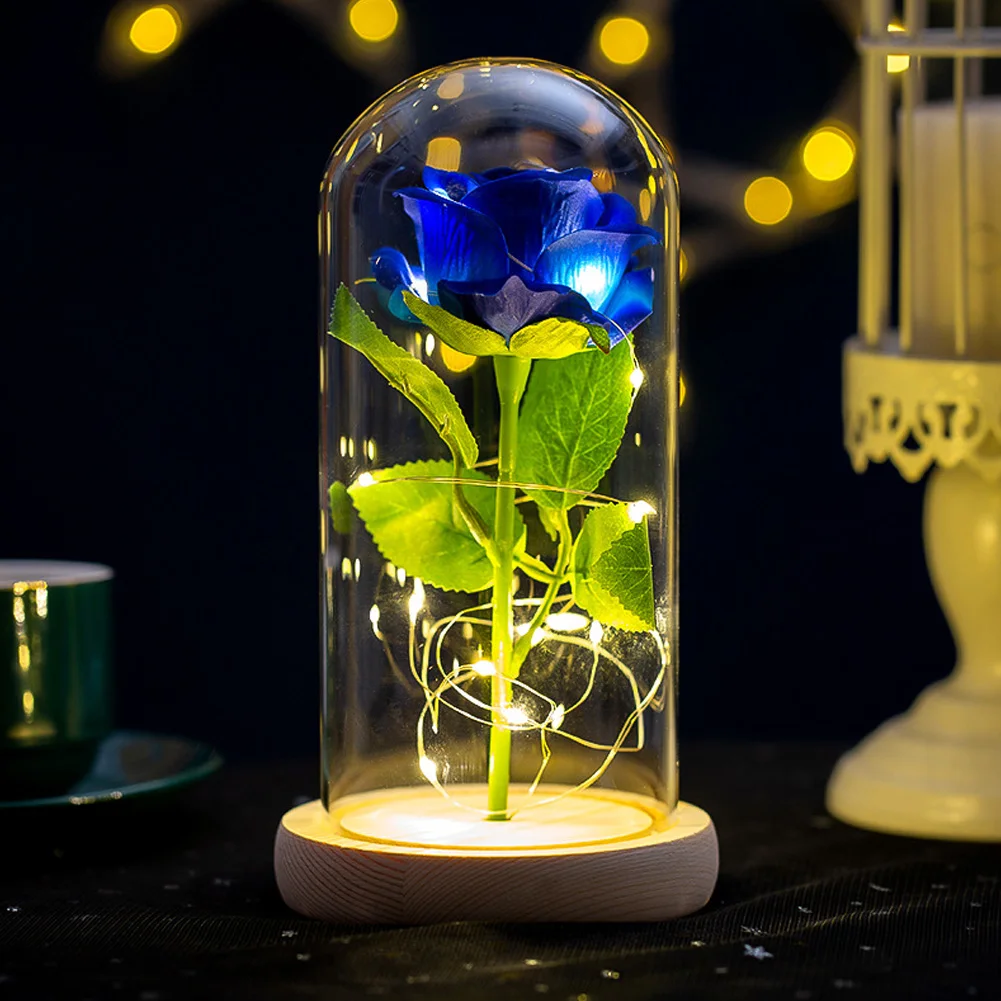 

Rose Flower LED light in Glass Eternal Enchanted Rose Flower Dome Forever Rose Valentine's / Mother's Day Special Romantic Gift