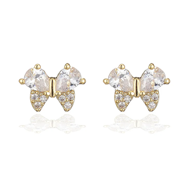 

Fashion Exquisite Small Flower Crown Star Cross Planet Bow Zircon Earrings Gift Party Evening Woman Jewelry Stud Earrings 2021