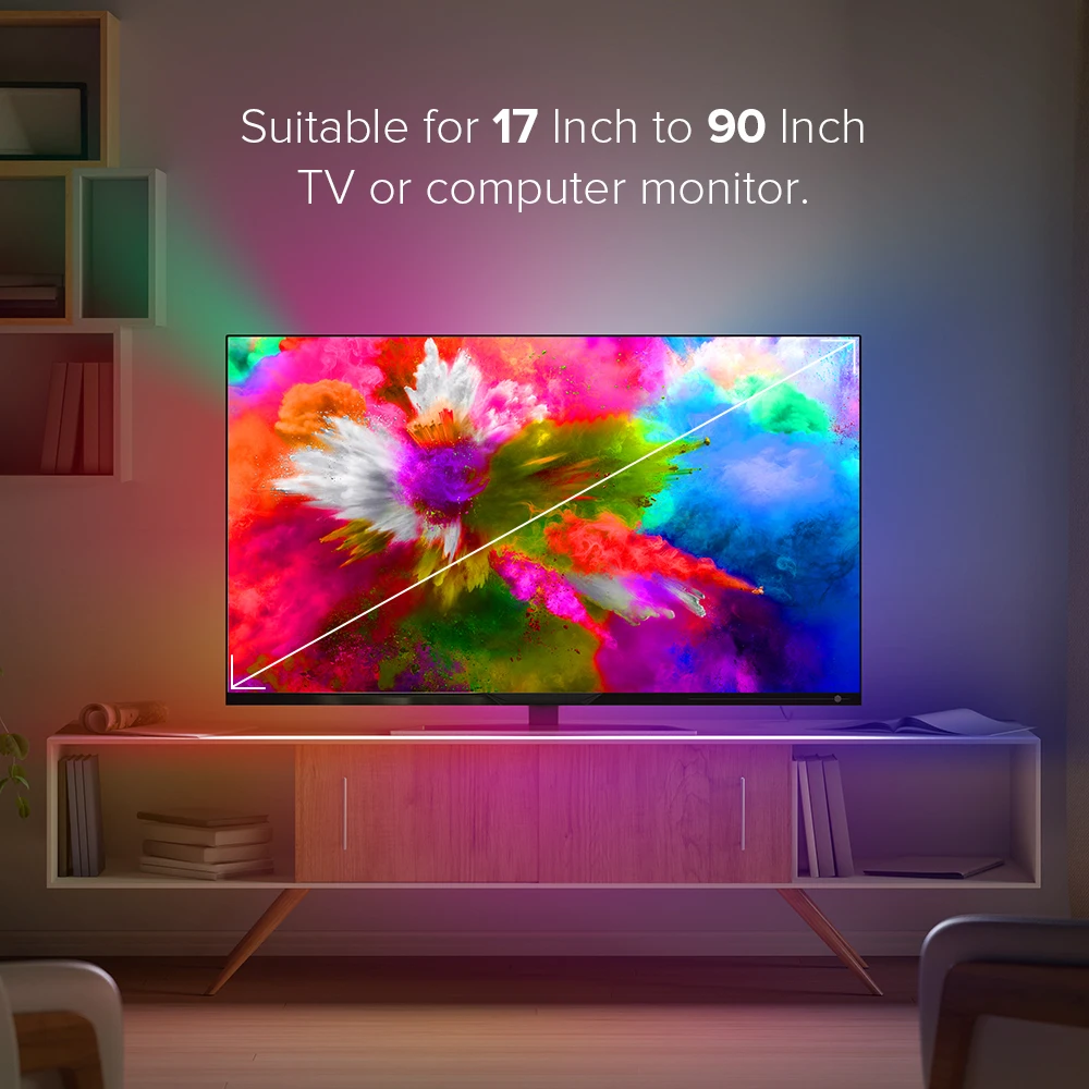 Комплект подсветки для телевизора с поддержкой Wi-Fi Alexa ПК монитор 4K-HDMI Голосовое