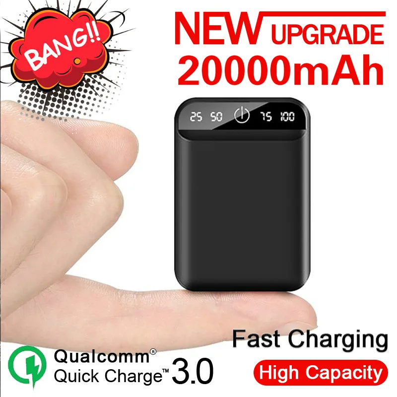 20000 мАч ni Power Bank портативное USB зарядное устройство Внешний аккумулятор Pover bank для