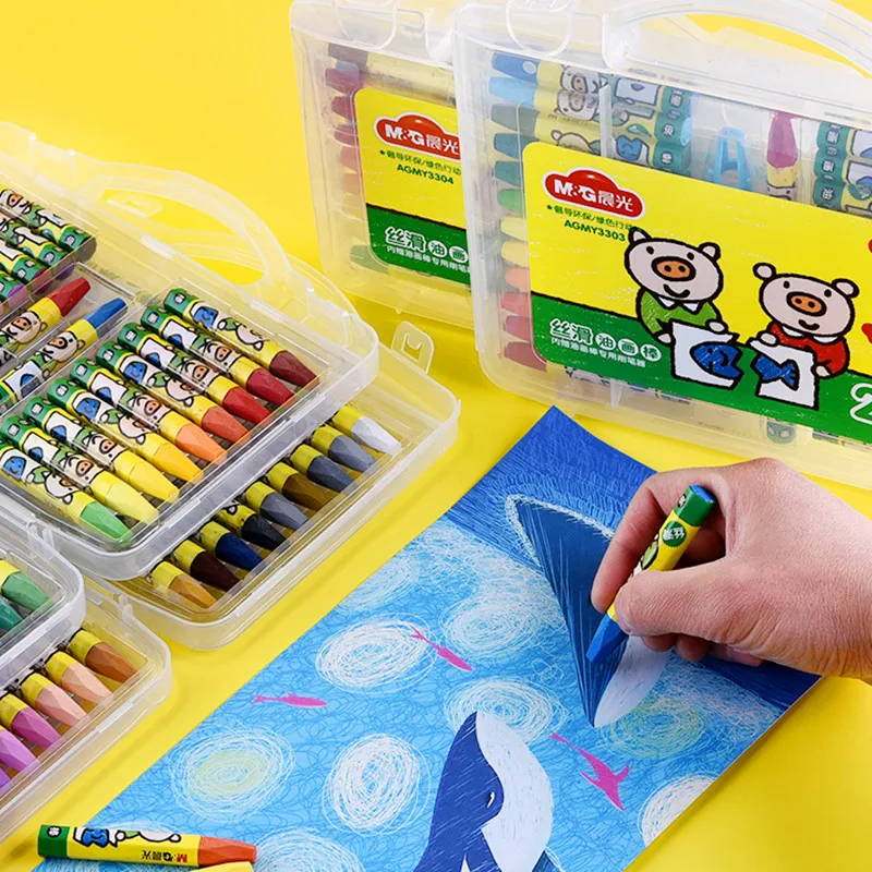 

12/24/36 Colors Per Box Deli Wax Crayon Kids Oil Painting Stick Candy Color Oil Pastel Crayon Child Safety Non-toxic Pastel 0100