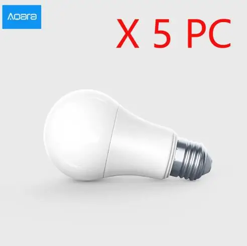 XIAOMI Aqara 9W E27 2700 K-6500 K 806lum умный светодиодный светильник белого цвета лампа работает с домашними комплектами и MI Home APP - Цвет: 5PCS