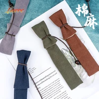 double layer cotton and linen pencil case for apple pencil 1 2 long literary retro sandalwood pencil case for huawei stylus
