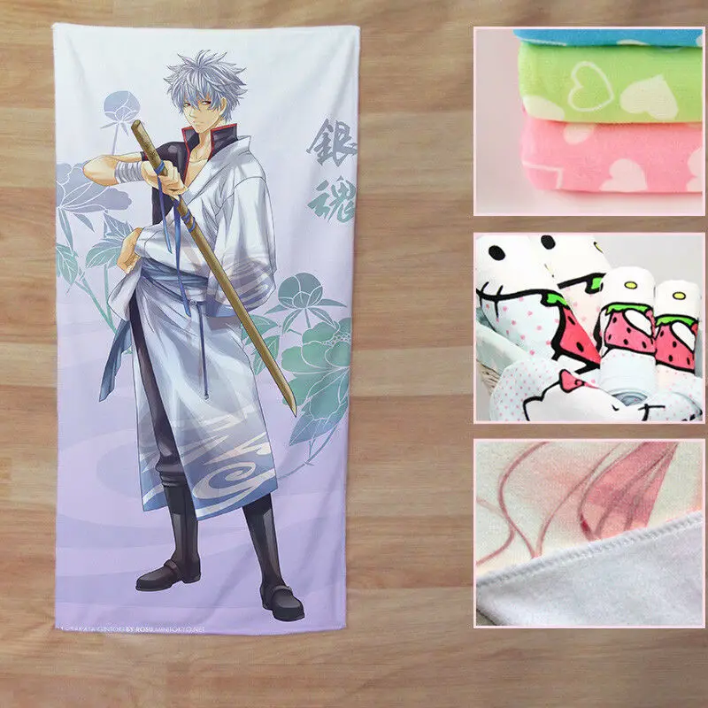 Новинка Аниме Gintama Gintoki Саката Полотенца микрофибры душ для ванной лица