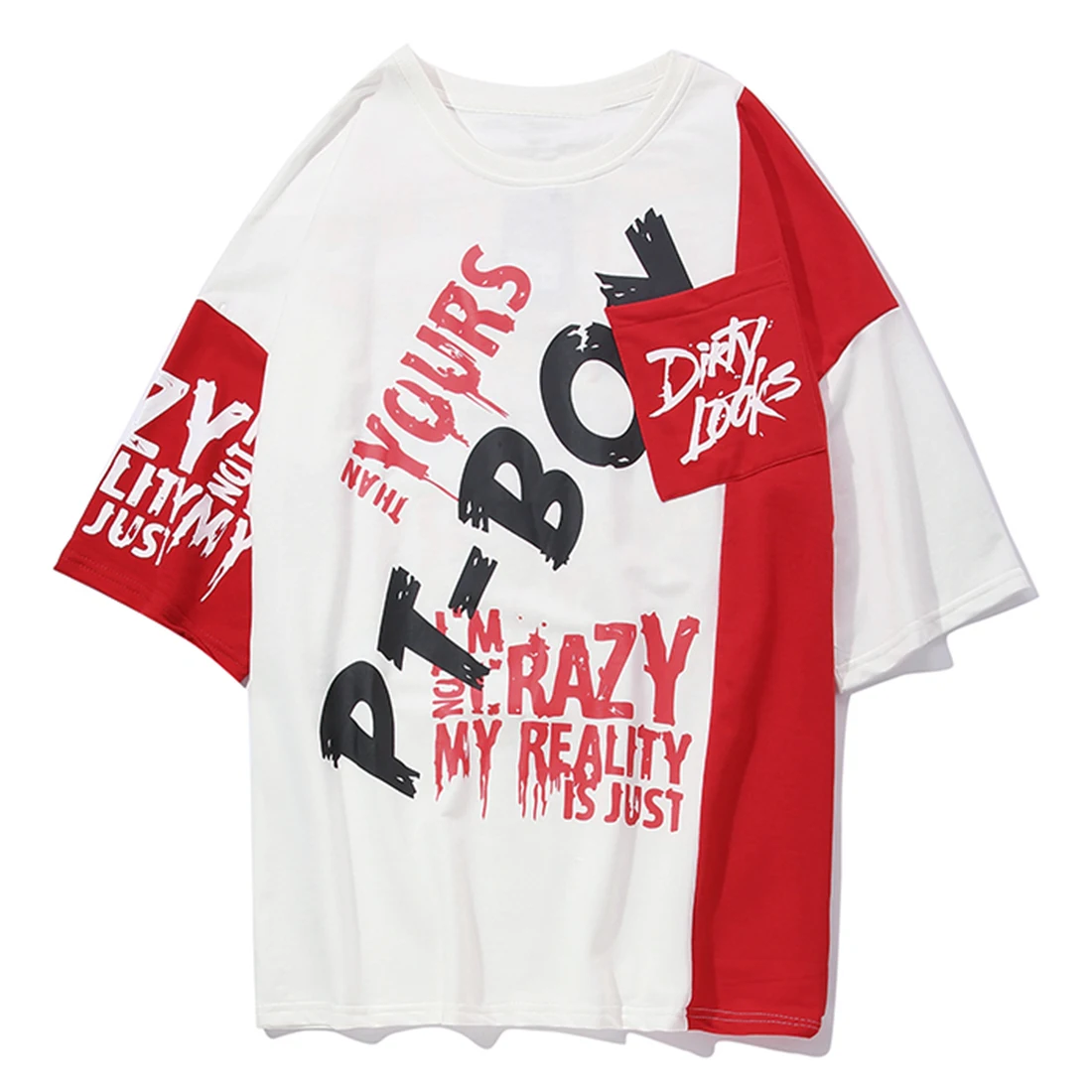 

11 BYBB'S DARK T-shirt Men Color Patchwork Letter Print Male Short Sleeve Hip Hop Tops Summer T Shirt Couple Harajuku Streetwear