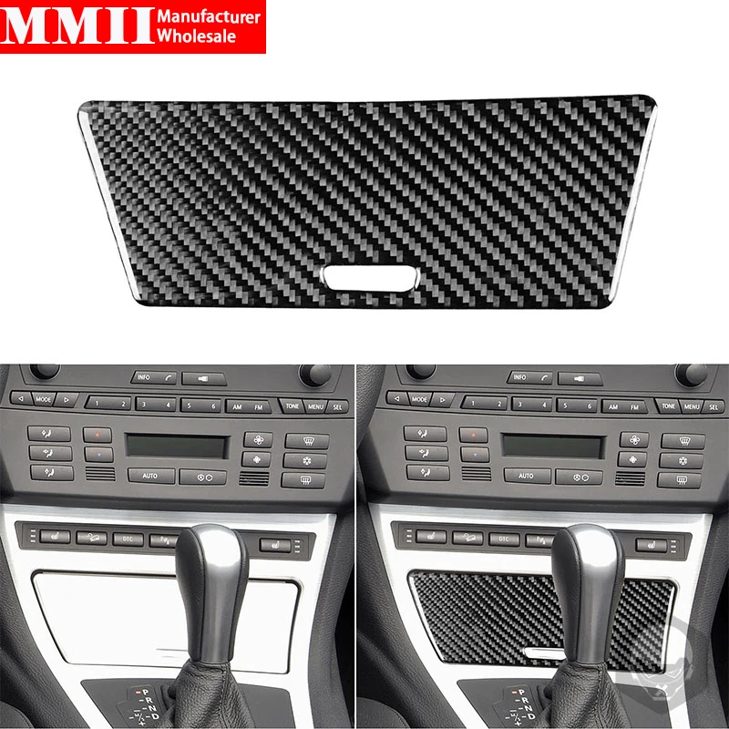 Carbon Fiber Sticker For BMW X3 E83 2004 2005 2006 2007 2008 2009 2010 Central Storage Box Panel Trim Interiors Car Accessories