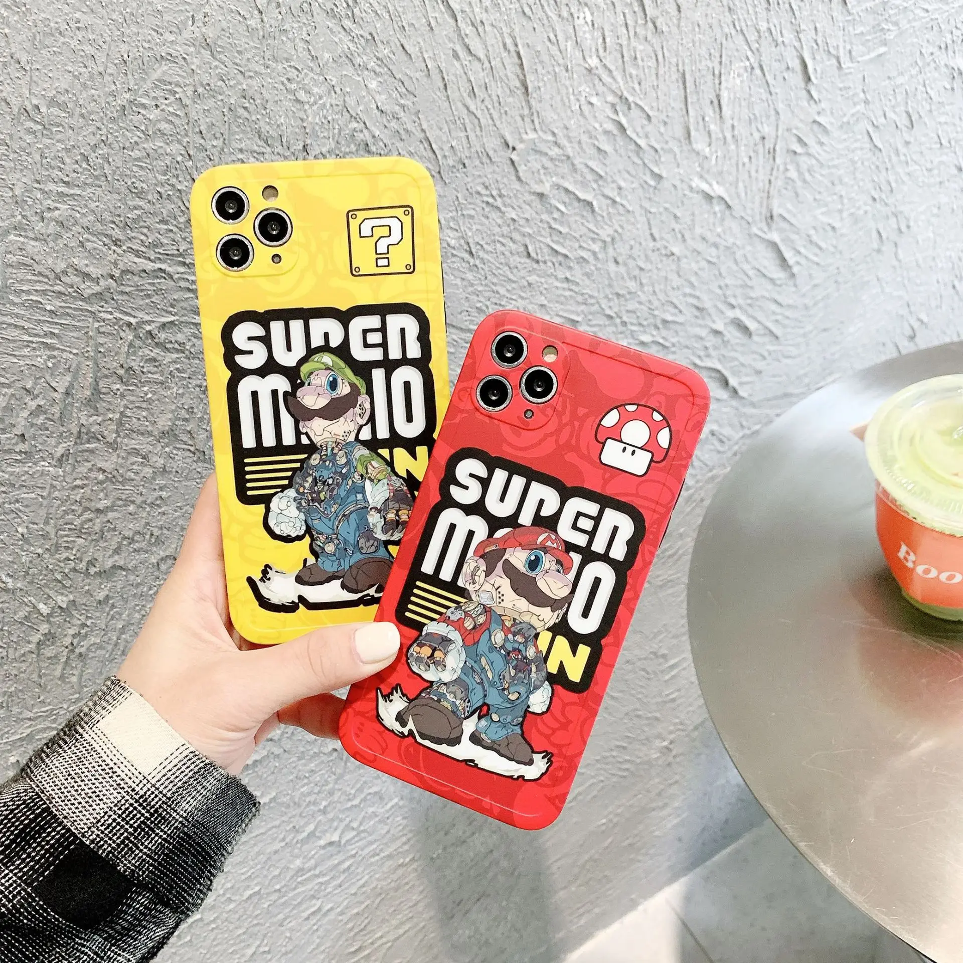 

Super Mario animation surrounding apple 12promax mobile phone shell iPhone 11pro protective case XS photo frame 7plus soft shell