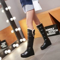 winter the new snow boots takato fashion mid calf slip on round toe med 3cm 5cm wedges solid plush buckle thicken keep warm
