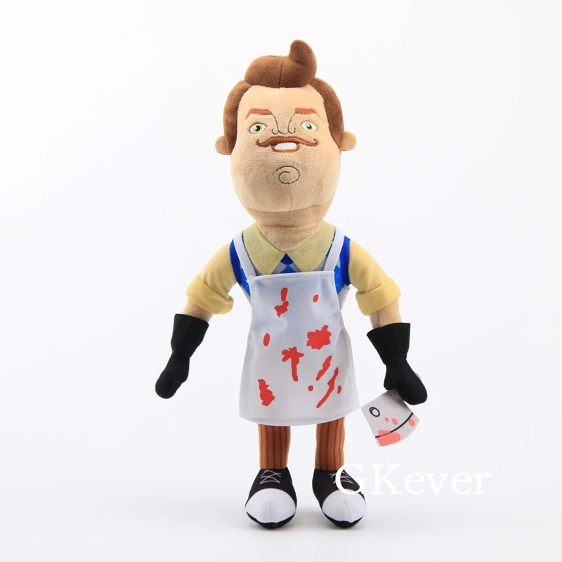 Butcher Neighbor 40 см Hello neighor Плюшевые игрушки Мягкая кукла большого размера Подушка мягкие спальные игрушки сосед фартук и Кливер фигурка подарок - Цвет: Butcher Neighbor