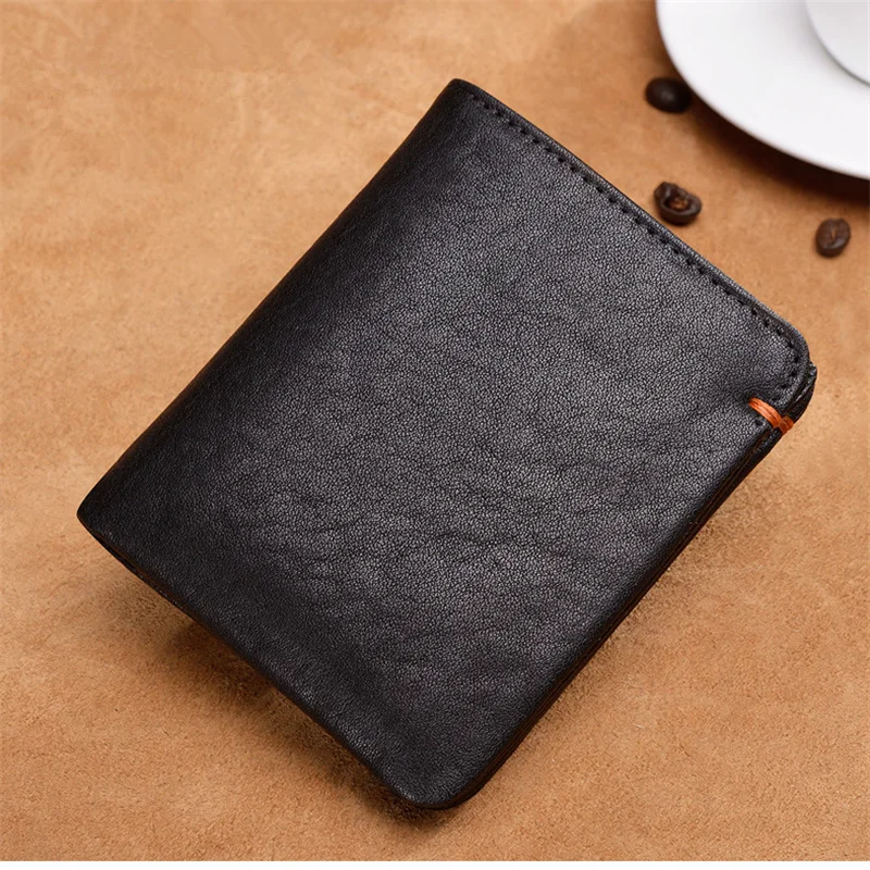 

Nesitu Highend New Vertical Black Blue Brown Vegatable Tanned Genuine Leather Women Men Wallets Purse Credit Card Holder M6896