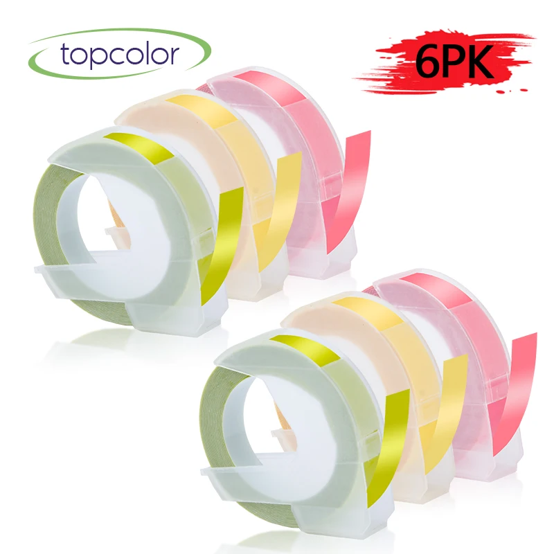 Topcolor 3D этикетка лента 9 мм совместимая наклейка с Dymo машина для изготовления