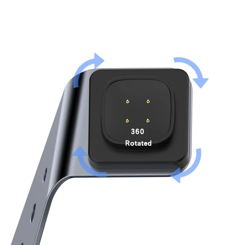 

Aluminum alloy USB Charging Dock Cradle Dock Holder for -Fitbit Versa 3 Sense Magnetic Charger Stand Smart Watch