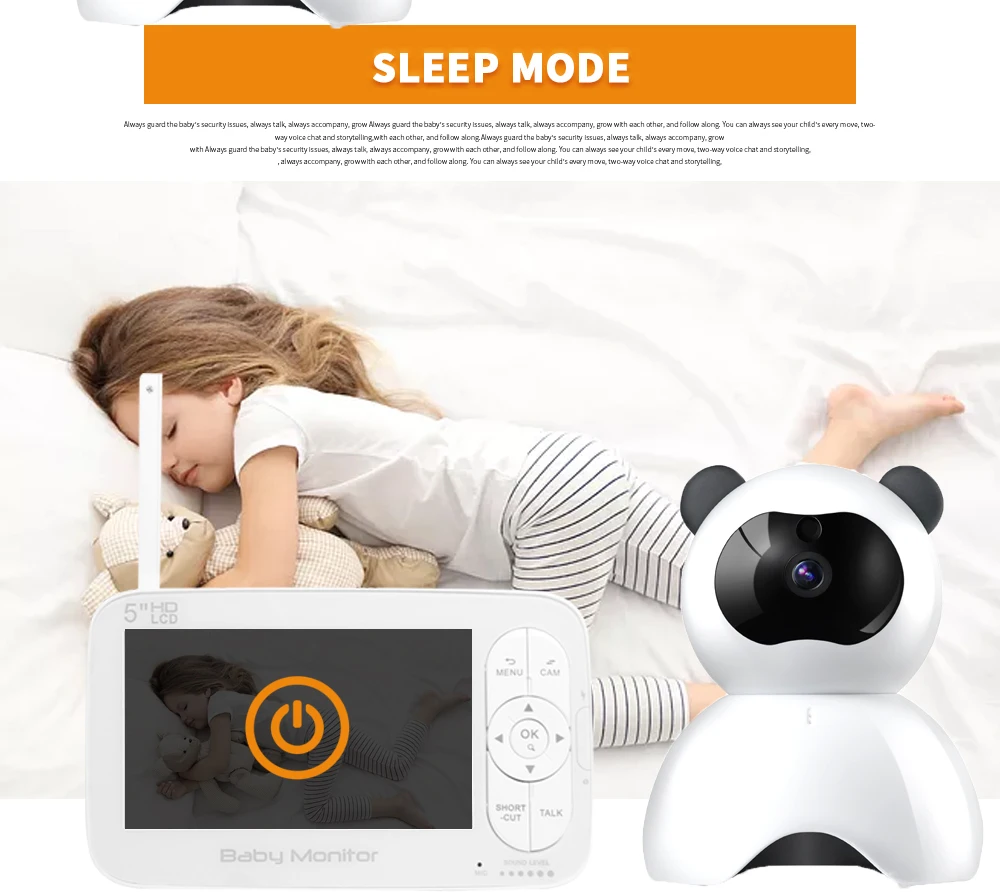 5.0-дюймовый беспроводной видео цветной радионяня с высоким разрешением няня