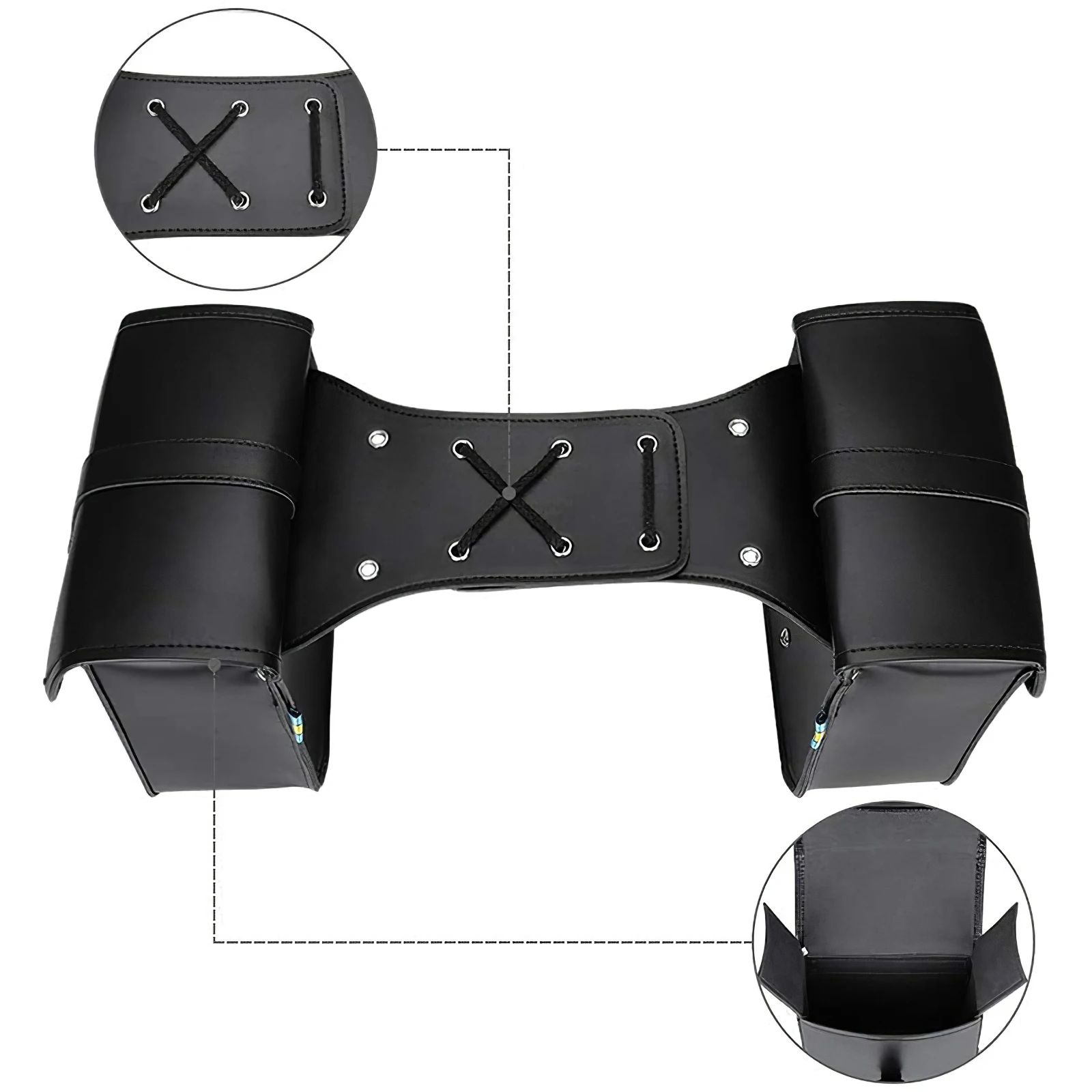 Новая мотоциклетная седельная сумка из искусственной кожи Боковая Сумка черная