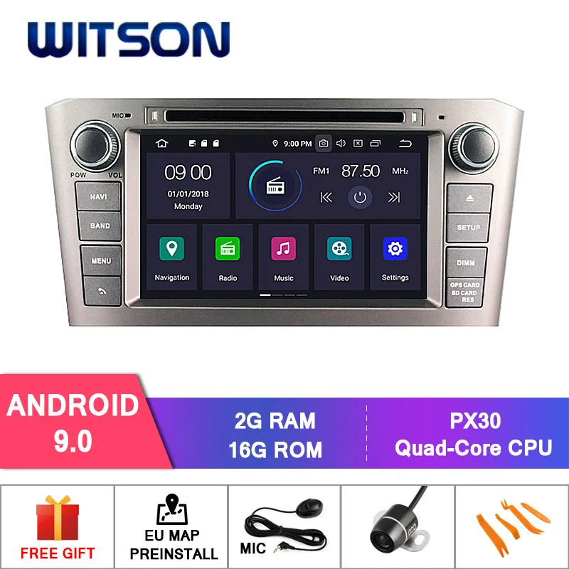 PX30 16GB SILVER DE со! WITSON Android 9,0 Восьмиядерный PX5 автомобильный dvd-плеер для TOYOTA AVENSIS 2005-2007 ips 4 Гб ram 64 Гб rom Автомобильный gps навигатор - Цвет: PX30 16GB SILVER