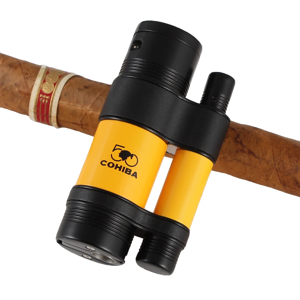COHIBA 3 предмета искусственная зажигалка резак для сигар чехол путешествий фонарь