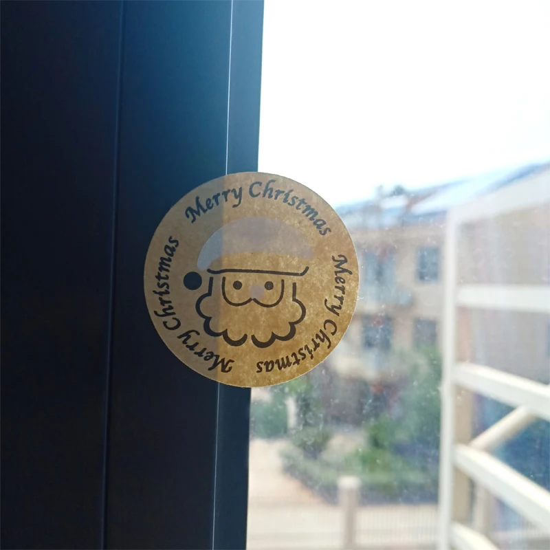 Наклейки самоклеящиеся круглые рождественские 100 шт. | Дом и сад