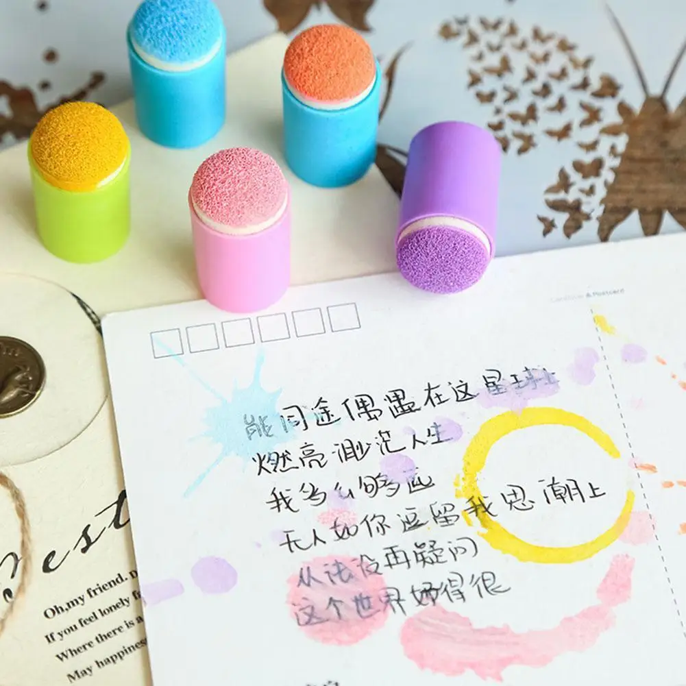 

5PCS Sponge Daubers Finger Foam Handmade DIY Craft Tool Painting Inking Scrapbooking Staining Painting Set A8K6