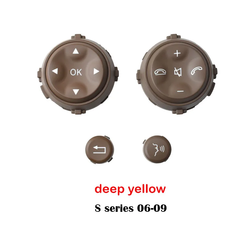 deep yellow Автомобильный стиль, Многофункциональная кнопка для рулевого колеса, кнопка для телефона, кнопка управления для Mercedes Benz W221 S-CLASS S280 S300 S350 S400 - Цвет: deep yellow