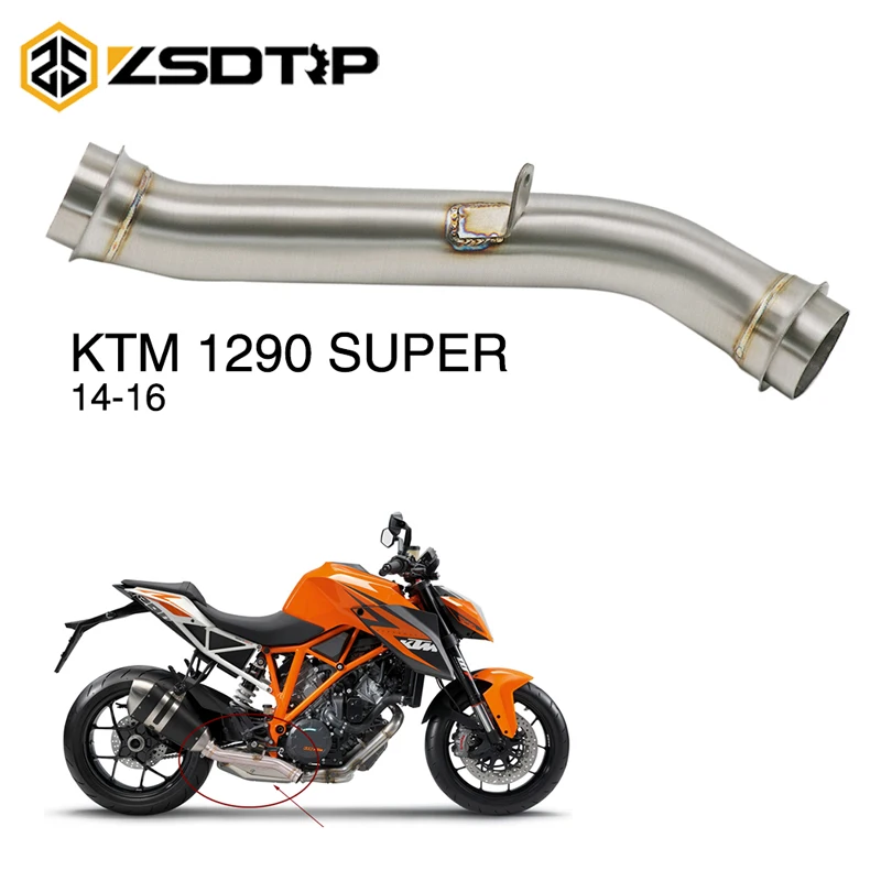 ZSDTRP 60 мм для KTM1290 KTM 1290 Super 2014-2016 глушитель выхлопной трубы мотоцикла с круглым