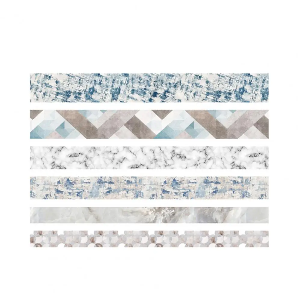 

6Rolls/Box Tape Decorative Adhesive Colorful Washi Masking Tapes for Journal