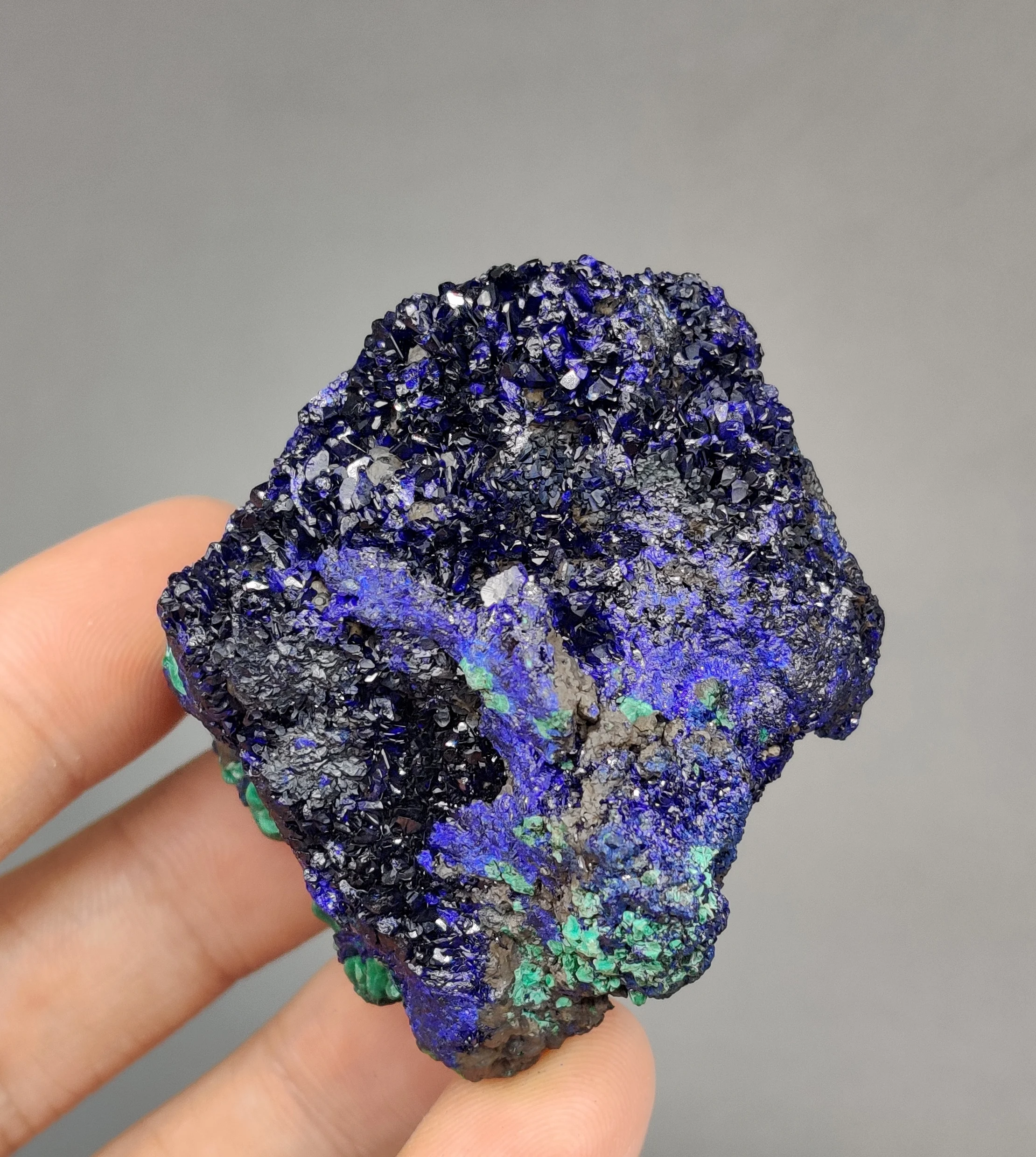 

91g Natural beautiful Shiny azurite and malachite symbiotic mineral specimen crystal Stones and crystals Healing crystal