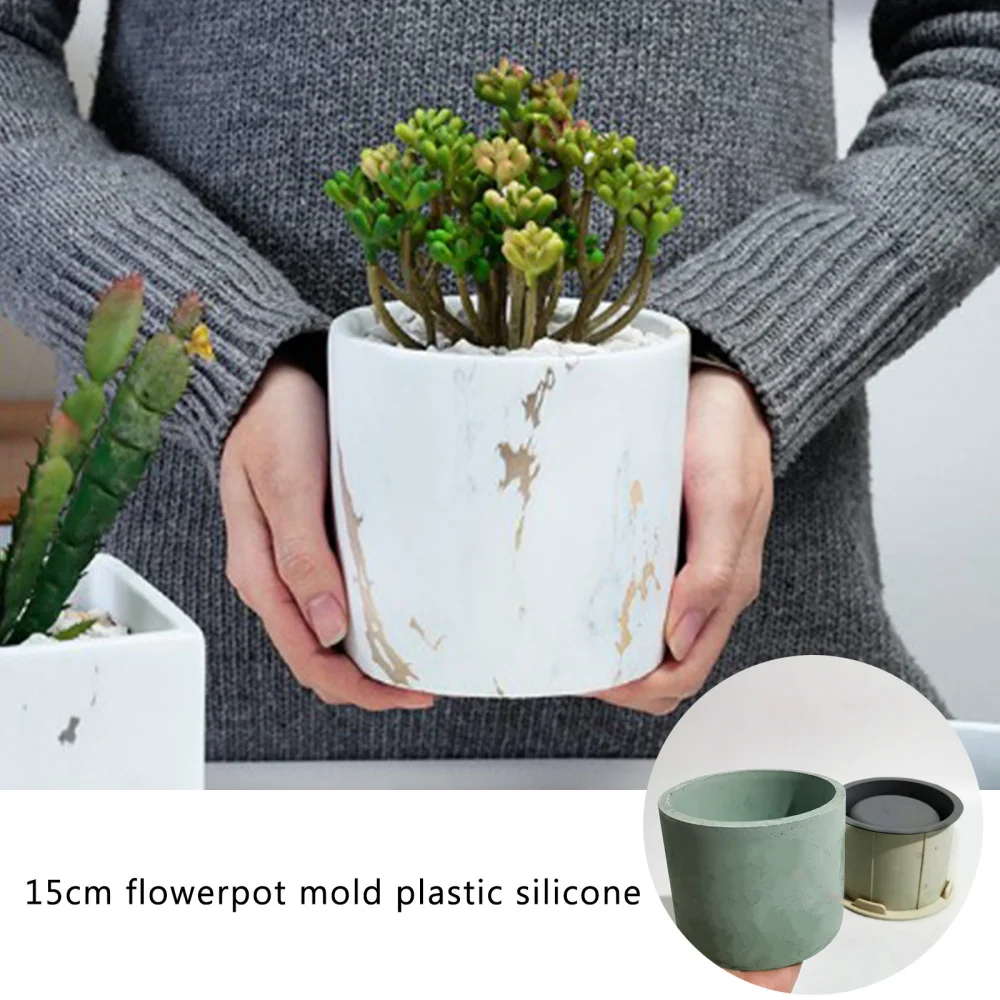 Silicone Concrete Flower Pot Molds - Succulent Planter Mold for DIY Craft, Cement, Plaster, Clay - Candlestick Form Making Tools image 5