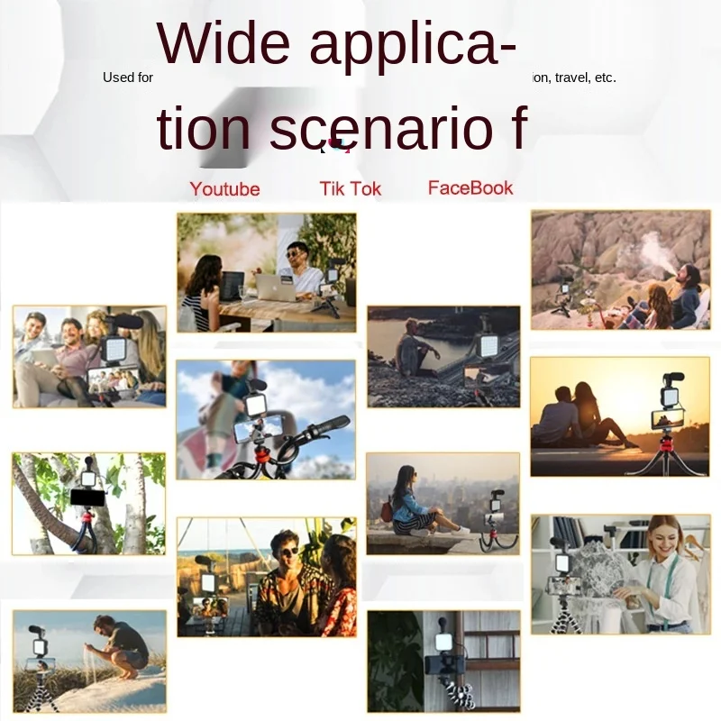 

Orsda Outdoor Live Video Shooting Suit, Mobile Phone Camera Suit KIT-03LM with Lamp Tripod Microphone