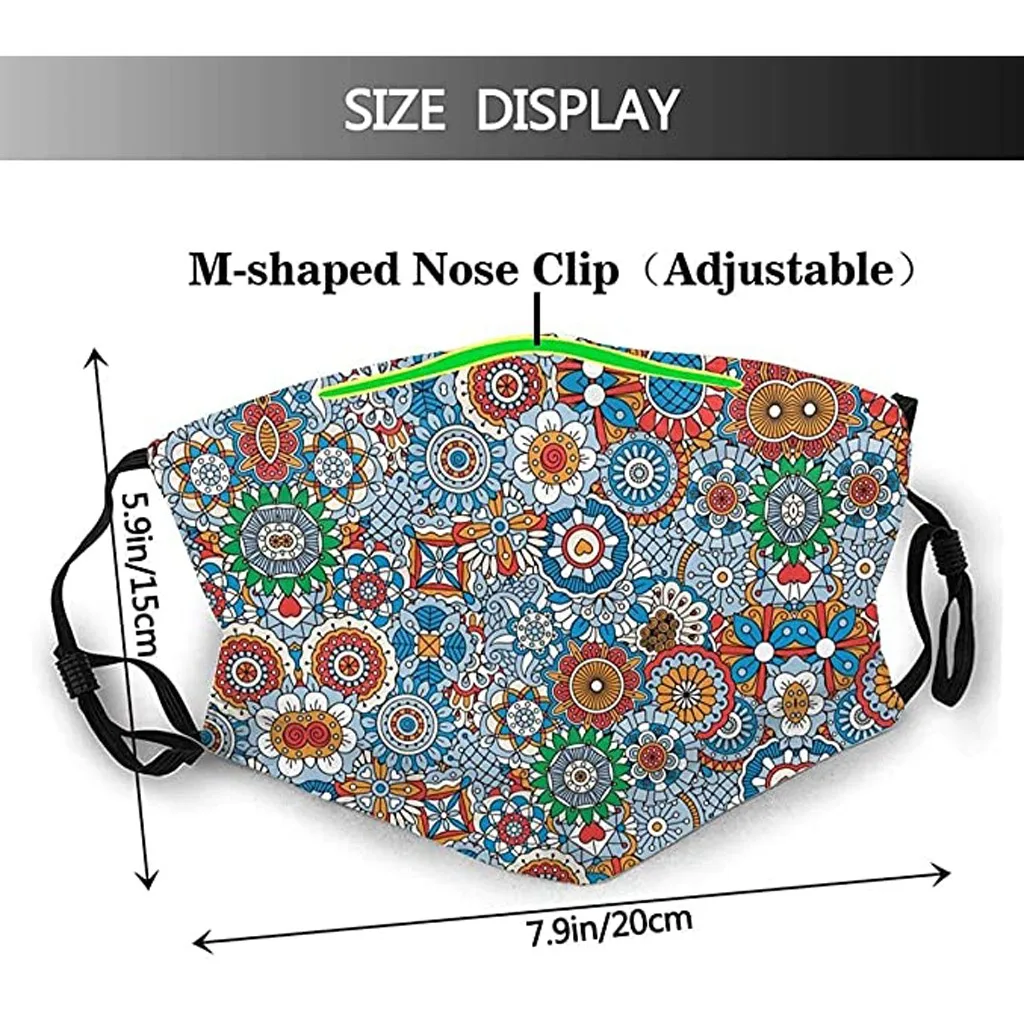 

Adult Print Breathable Face Mask With 2PC Filters Cotton Prints Reusable Washable Face Masks Unisex Dust-proof Mouth Cover Mask