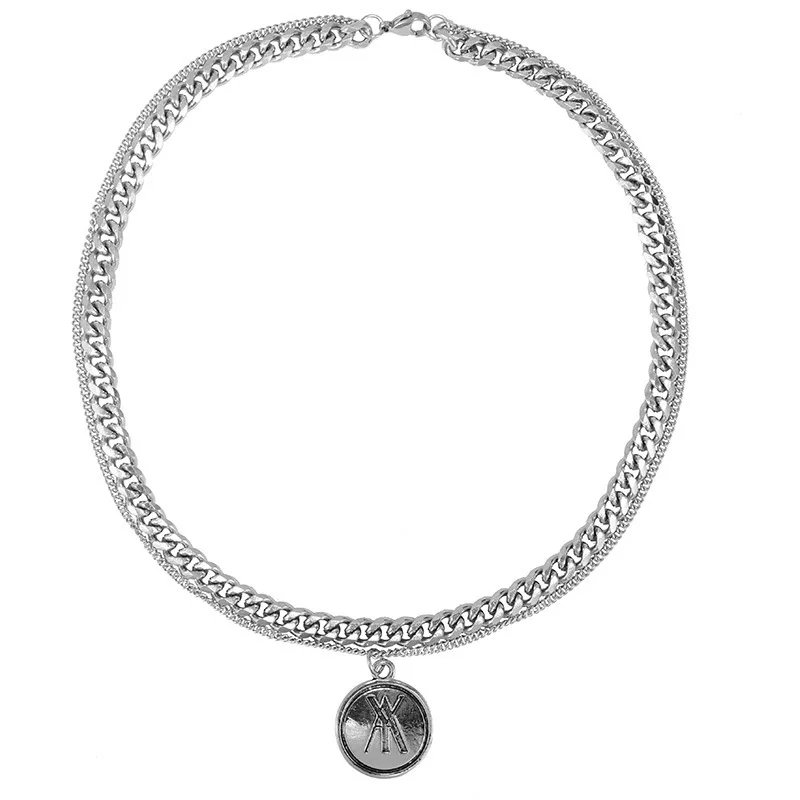 2019 Direct Selling Moana Collares Choker Neck Ornaments Steel Collar Necklace With Strong Personality Hip-hop Metal Double | Украшения и