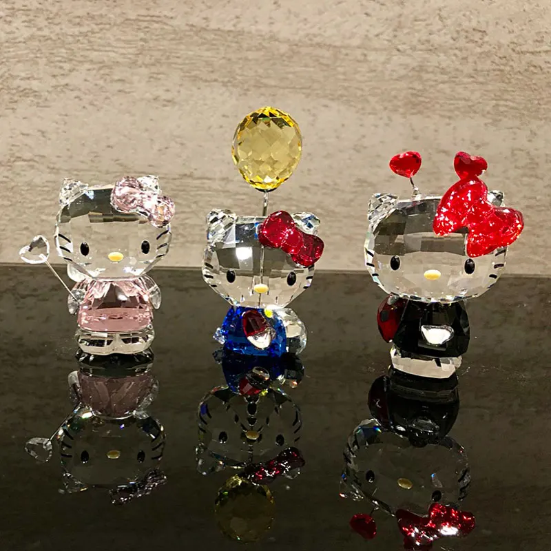 Высококачественные хрустальные фигурки мультяшных кошек украшение автомобиля